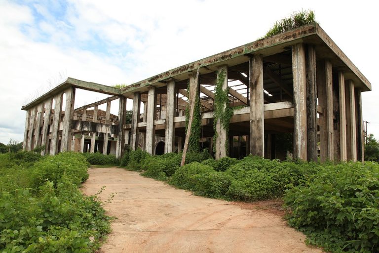 Abandoned project sight based on high cost of building materials